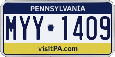 PA license plate MYY1409