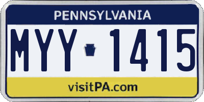 PA license plate MYY1415