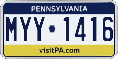 PA license plate MYY1416