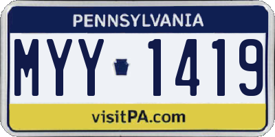 PA license plate MYY1419