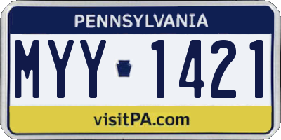 PA license plate MYY1421