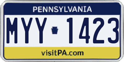 PA license plate MYY1423