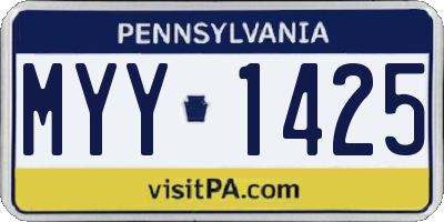PA license plate MYY1425