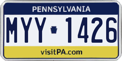 PA license plate MYY1426