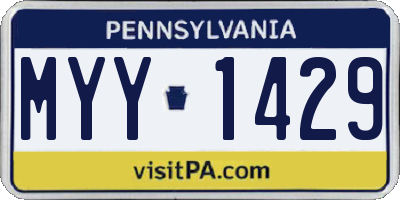 PA license plate MYY1429