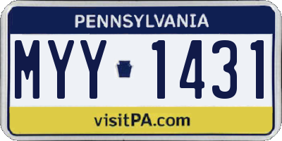 PA license plate MYY1431