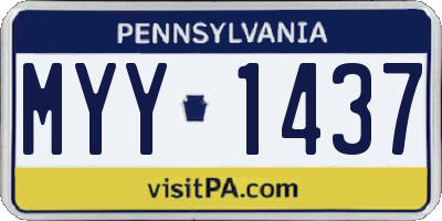 PA license plate MYY1437