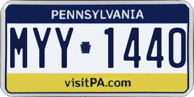 PA license plate MYY1440