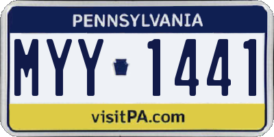 PA license plate MYY1441