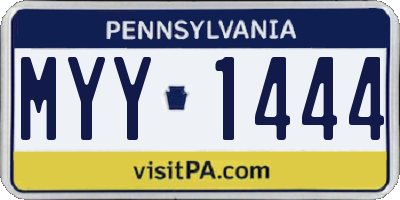 PA license plate MYY1444