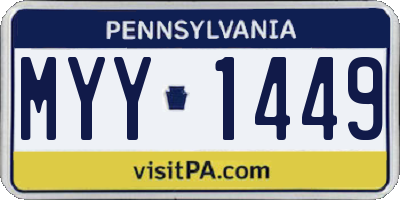 PA license plate MYY1449
