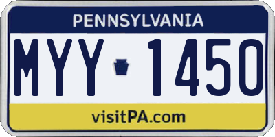 PA license plate MYY1450