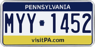 PA license plate MYY1452