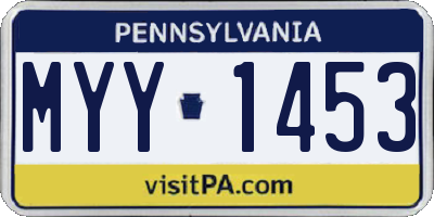 PA license plate MYY1453
