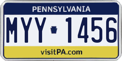 PA license plate MYY1456