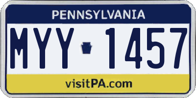 PA license plate MYY1457