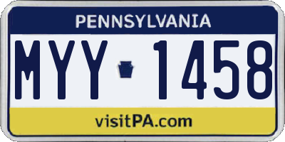 PA license plate MYY1458