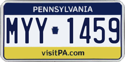 PA license plate MYY1459