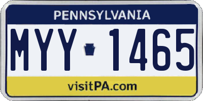 PA license plate MYY1465