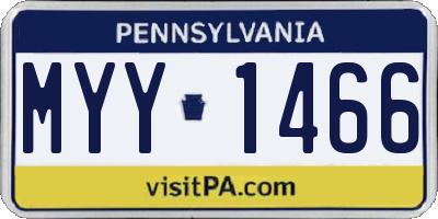 PA license plate MYY1466
