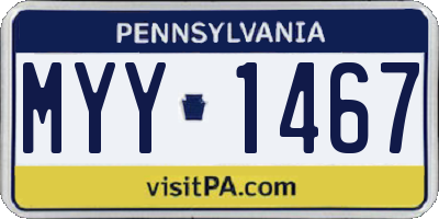 PA license plate MYY1467