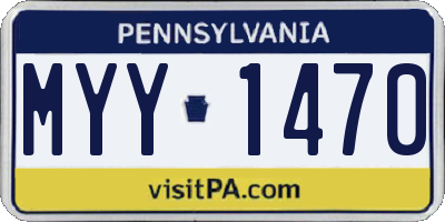 PA license plate MYY1470