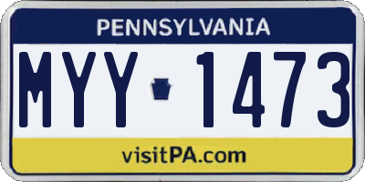 PA license plate MYY1473