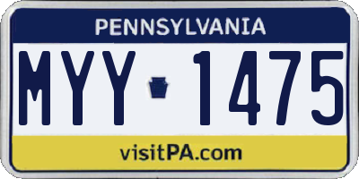 PA license plate MYY1475