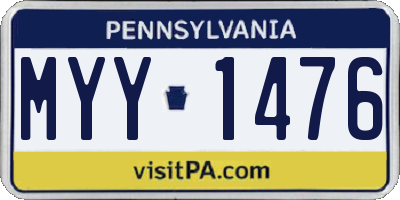 PA license plate MYY1476