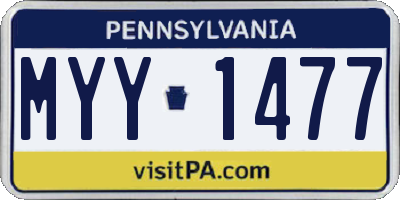PA license plate MYY1477
