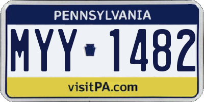 PA license plate MYY1482
