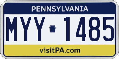 PA license plate MYY1485