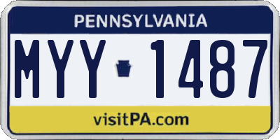 PA license plate MYY1487