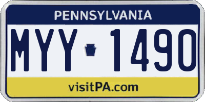 PA license plate MYY1490
