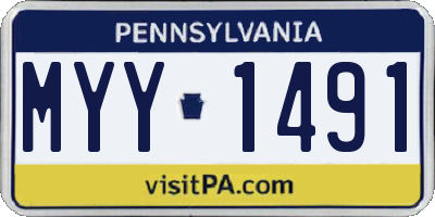 PA license plate MYY1491