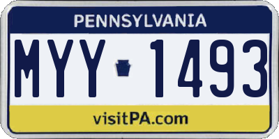 PA license plate MYY1493