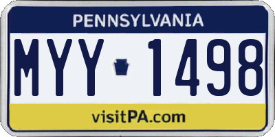 PA license plate MYY1498