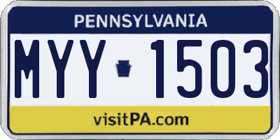 PA license plate MYY1503