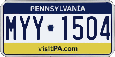 PA license plate MYY1504