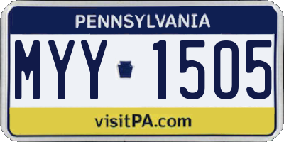 PA license plate MYY1505