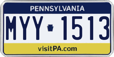 PA license plate MYY1513