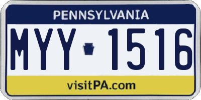 PA license plate MYY1516