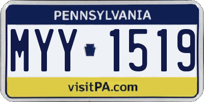 PA license plate MYY1519