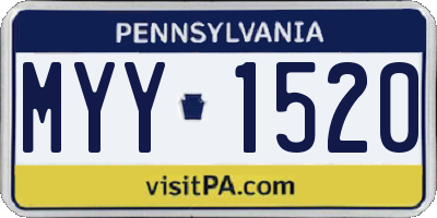 PA license plate MYY1520