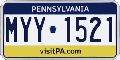 PA license plate MYY1521