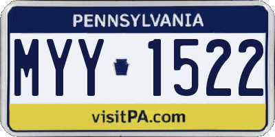 PA license plate MYY1522