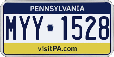PA license plate MYY1528