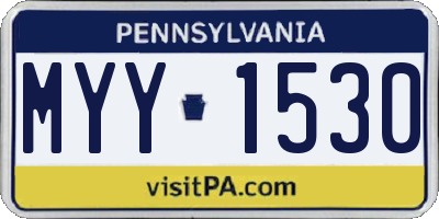 PA license plate MYY1530