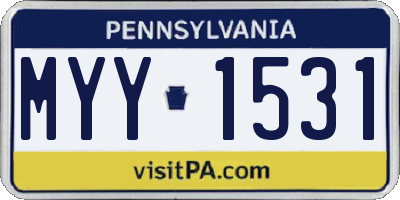 PA license plate MYY1531