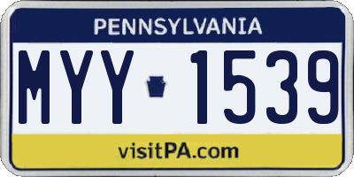 PA license plate MYY1539